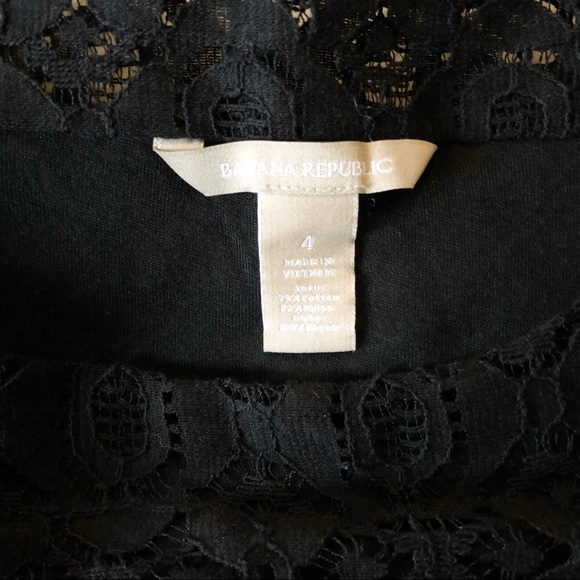 Banana Republic Black Scoop Neck 3/4 Lace Top {4} - Picture 3 of 8
